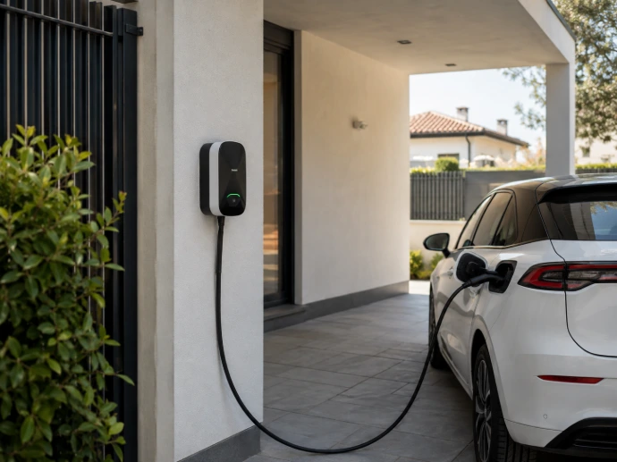 Punto de recarga para vehículo eléctrico en vivienda unifamiliar